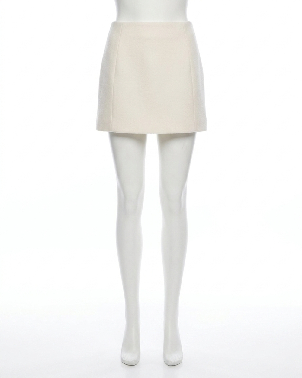 NEW FRENCH CONNECTION textured boiled wool mini skirt in porcelain cream